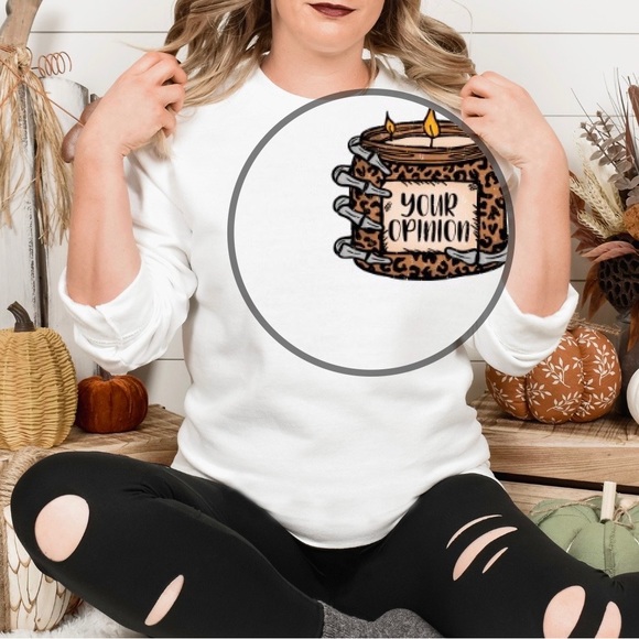 Your opinion can burn mental health graphic crewneck sweatshirt oversized XL - Picture 4 of 10